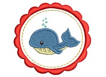 Stickmuster - Wal Button